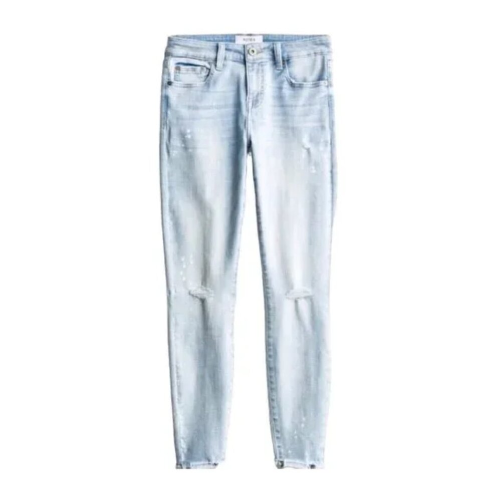 Pistola Arielle Skinny Paint Bleach Splatter Distressed Frayed Hem Jeans Size 31